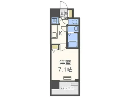 レオンコンフォート難波サウスゲート(1K/8階)の間取り写真