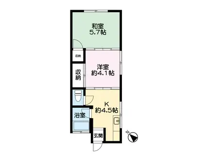 小畠アパート(2K/2階)の間取り写真