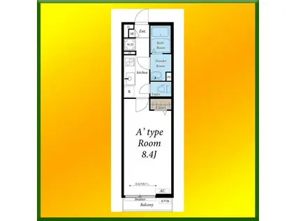 リブリ・大沼(1K/3階)の間取り写真