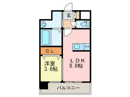 アイランドコート戸畑(1LDK/6階)の間取り写真