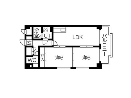 シャトー新宮(2LDK/2階)の間取り写真