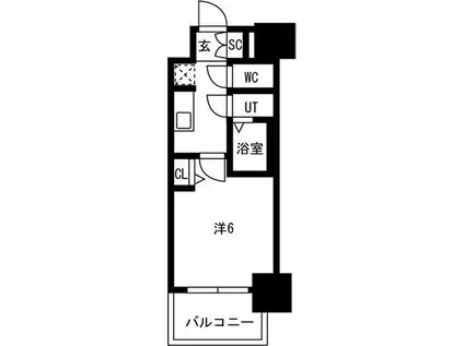 メイクスアート新栄III(1K/9階)の間取り写真