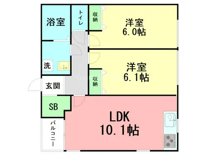 NS ROOM(2LDK/2階)の間取り写真