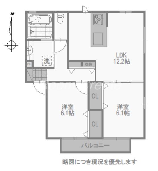 ドルチェ(2LDK/1階)の間取り写真