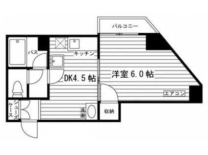 グレイス岡山(1DK/4階)の間取り写真