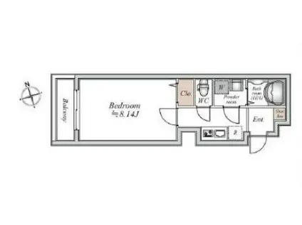 ドゥーエ四谷三丁目(1K/1階)の間取り写真