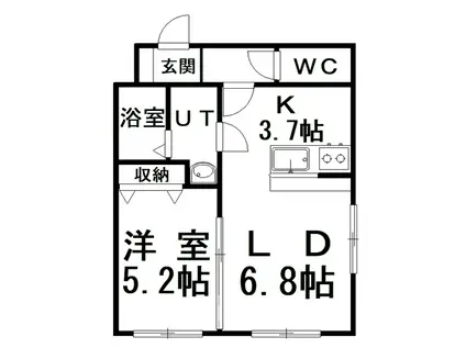 BRISE SEASON KAWAKAMI(1LDK/1階)の間取り写真