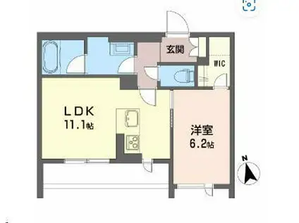  ラ・メゾン南天(1LDK/2階)の間取り写真