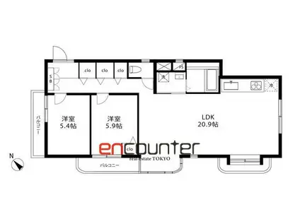 J・STAGE高円寺(2LDK/3階)の間取り写真