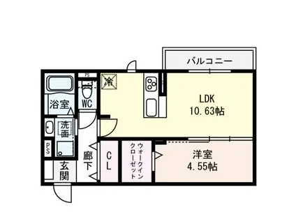 ポルト・デュ・ボヌール(1LDK/2階)の間取り写真