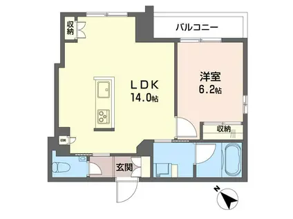 アトリエール西新宿(1LDK/3階)の間取り写真