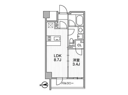 ライトハウス中馬込(1LDK/2階)の間取り写真