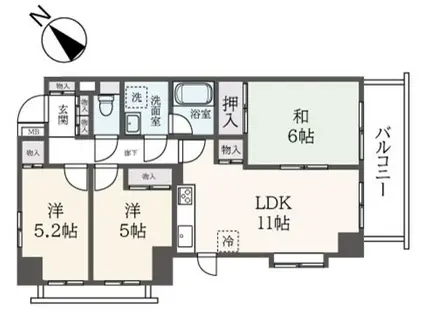 ポピーヒルズ永田(3LDK/1階)の間取り写真