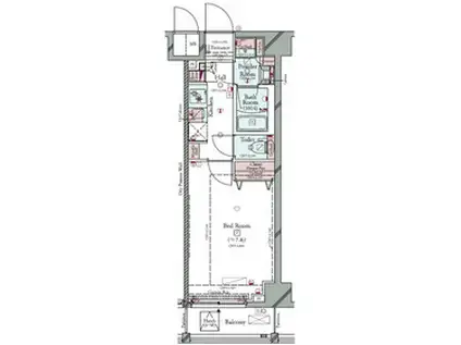 コンシェリア駒込 HILLTOP SQUARE(1K/3階)の間取り写真