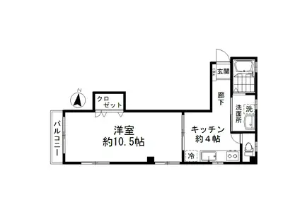 戸田ビル(1K/4階)の間取り写真