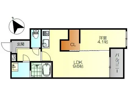 MOVE広駅前(1LDK/2階)の間取り写真