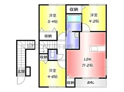 ビジョンA(3LDK/2階)の間取り写真
