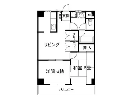 パドーレ・エスペランサ(2LDK/3階)の間取り写真