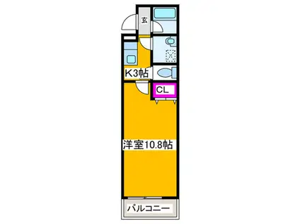 ワンズ・ワンA棟(1K/2階)の間取り写真