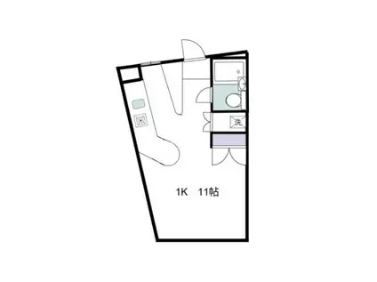 APARTMENT A(1K/1階)の間取り写真