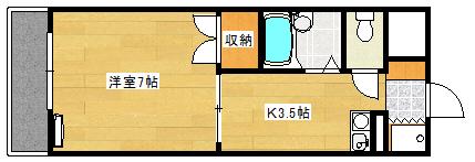 カサ・デ・ソル己斐(1K/7階)の間取り写真