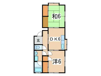 コヤマハイツB棟(2DK/1階)の間取り写真