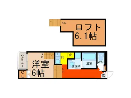 SOLEADO(1K/1階)の間取り写真