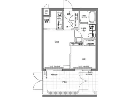 パティーナV代々木上原(1K/1階)の間取り写真