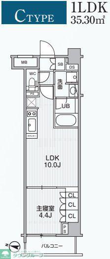 ALIVIS綾瀬(1LDK/4階)の間取り写真