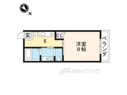 MESA VERDE 伏見(1K/1階)の間取り写真