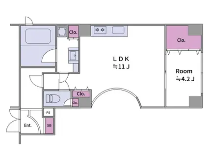 シティライフ京町堀(1LDK/3階)の間取り写真