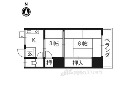 三洋ハイツ(2K/2階)の間取り写真
