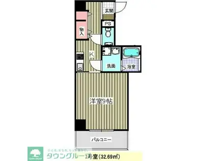 ビオラ名駅西(1K/8階)の間取り写真