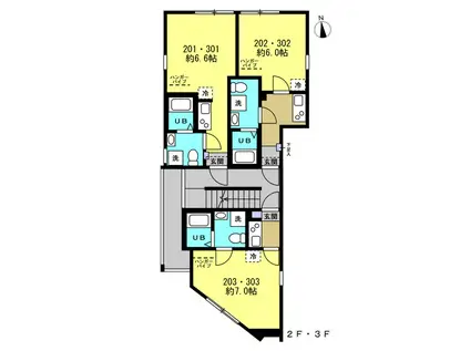 東武伊勢崎線 小菅駅 徒歩7分 3階建 築4年(1K/1階)の間取り写真