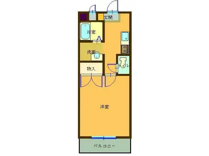 サンライズ山本(1K/3階)の間取り写真