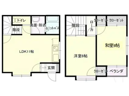 フェルメール(2LDK/1階)の間取り写真