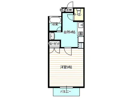 RAMSESA長町中央(1K/2階)の間取り写真