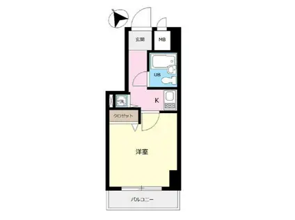 パークウェル麻布(1K/7階)の間取り写真