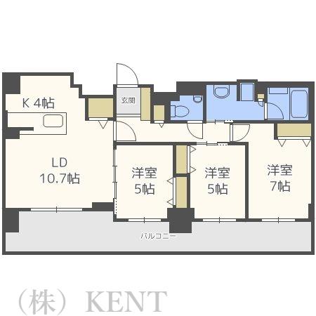 クリオ円山鳥居前(3LDK/4階)の間取り写真