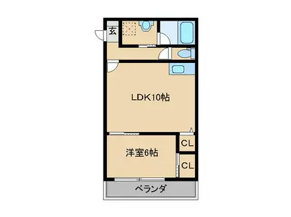 加藤マンション(1LDK/3階)の間取り写真
