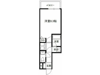 ヒルクレスト大橋駅前ロータリー(1K/6階)の間取り写真