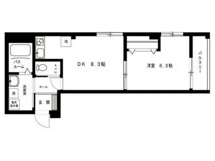 カーサ・カルム(1LDK/3階)の間取り写真