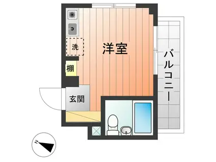 ラヴニール大山(ワンルーム/3階)の間取り写真