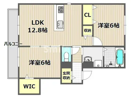 グレイスTATSUMI(2LDK/2階)の間取り写真