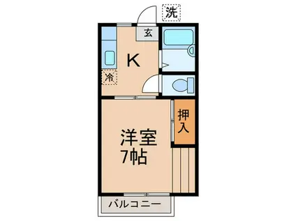 メゾンIS(1K/2階)の間取り写真