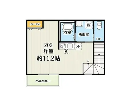 キャメル狭山市入間川(ワンルーム/2階)の間取り写真