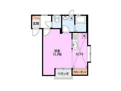 アンシャンテ(ワンルーム/2階)の間取り写真