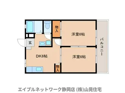 ハイムウェンディ D棟(2DK/2階)の間取り写真