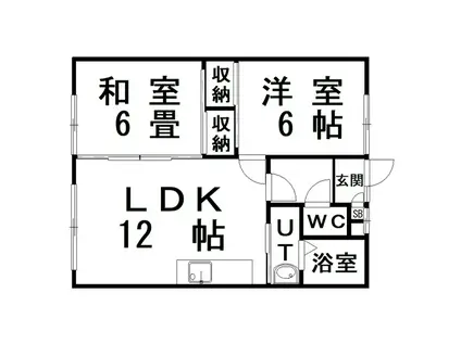 リラ・フランセR(2LDK/1階)の間取り写真