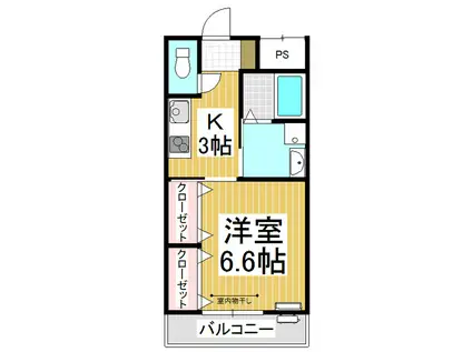 おとめ座スピカ(1K/2階)の間取り写真